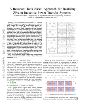 PDF Document Cover - A Resonant Tank Based Approach for Realizing ZPA in Inductive Power Transfer Systems
